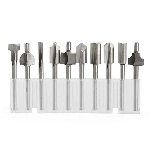 Mesee 10 Stück Fräser Set, HSS Rotary Cutting Grat Mühle Bit, Titanium HSS Spiralbohrer mit 3 mm Schaft Oberfräser Stich für Rotary Werkzeug-Set Holzarbeit, Heimwerker, DIY von Mesee