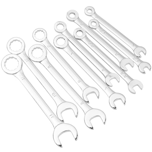 Mesee 10 Stück Maulschlüssel Set, Mini Ratschenschlüssel Set, Gabelschlüssel Ringmaulschlüssel, Metrisches Ringschlüssel Schraubenschlüssel Set, Torx Ringschlüssel Werkzeug, 4mm-11mm von Mesee