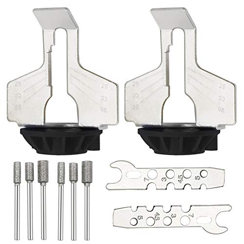 Mesee 2 Packungen Kettensägen-Schärfvorsatz-Set, Kettensägenschärfer, Führungsbohrer-Adapter, elektrischer Schleifer, Schärfen, Polieren, Drehwerkzeug, Zubehör-Set von Mesee