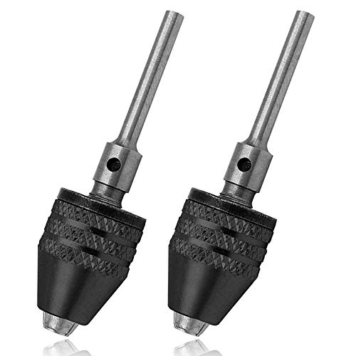Mesee 2 Stück 0.3-3.4mm Schnellwechseladapter, Keyless-Mini 3-jaw-Schnellspannbohrfutter Schraubendreher Adapter, Bohreradapter für Elektroschleifer Graviermaschine 3 mm Rundschaft von Mesee