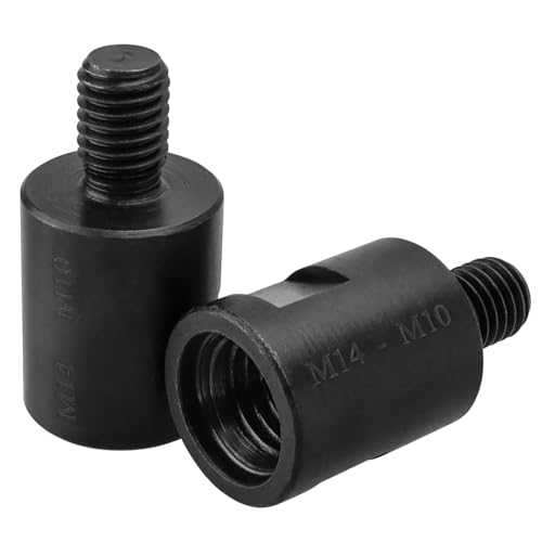 Mesee 2 Stück Gewindebohrer-Adapter, M10 Außengewinde auf M14 Innengewinde Konverter Adapter für Winkelschleifer Polierer Bohrer Schnittstelle Anschluss Konverter Adapter Elektrowerkzeug Zubehör von Mesee