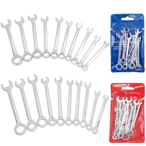 Mesee 20 Stück Ratschenschlüssel Set, Mini-Ringmaulschlüssel-Sets, Metrisch&SAE Gabelschlüssel, 4-11mm & 5/32"-7/16" offen und Box Ende Wrench Set für Enge Bereich zum Reparatur Mesee 20 Stück Ratschenschlüssel Set, Mini-Ringmaulschlüssel-Sets, Metrisch&SAE Gabelschlüssel, 4-11mm & 5/32"-7/16" offen und Box Ende Wrench Set für Enge Bereich zum Reparatur von Mesee