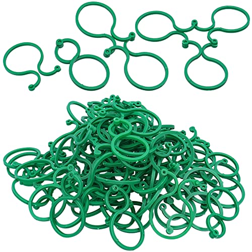 Mesee 200 Stück Garten Pflanze Stützclips Tomaten Ranke Twist Clips mit Knopfverschlüssen Gartenarbeit Blume Twisty Ringe Clip Ties Werkzeug Kit zum Sichern von Pflanzen Stiele von Mesee