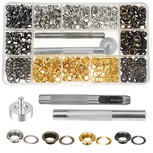 Mesee 400pcs Ösen Werkzeug Kit, Ösen Scheiben set, Ösenzange Metallösen 5mm Grommet Werkzeug Kit, Grommet Werkzeug Kit Ösen Scheiben Ösenzange Set für Schuhe Leder Taschen Kleidung DIY Handwerk Mesee 400pcs Ösen Werkzeug Kit, Ösen Scheiben set, Ösenzange Metallösen 5mm Grommet Werkzeug Kit, Grommet Werkzeug Kit Ösen Scheiben Ösenzange Set für Schuhe Leder Taschen Kleidung DIY Handwerk von Mesee