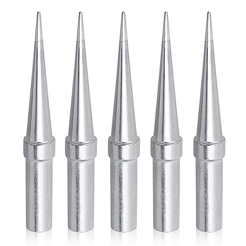 Mesee 5 Stück Ersatz Lötspitzen Set, ETO Lötkolben, Lötspitzen aus Kupfer, Tip Solder Lötspitzen, Kupfer Lötspitzen Kit für Lötstation Schweißen Löten für WE1010NA WES51 WES50 WEP70 Lötstation von Mesee