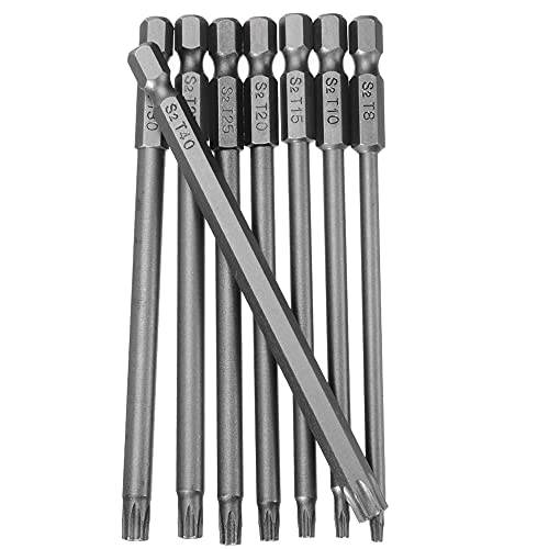 Mesee 8 stücke 1/4 Zoll Sechskantschaft Magnetische Stern Schraubendreher Bits Set, T8-T40 Torx Schraubendreher Bits, Elektrische Torx Bits Satz Schraubendreher Werkzeuge Bit für Reparatur - 100mm von Mesee