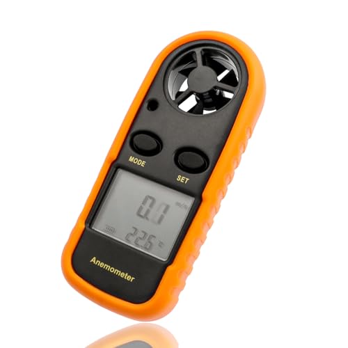 Mesee Windgeschwindigkeitsmesser, Handgeführter Anemometer, Digitaler Anemometer, LCD Wind Speed Meter Gauge, Mini Windmesser Digital Windmessgerät für Windsurfen Kite Flying Segeln Surfen Angeln von Mesee