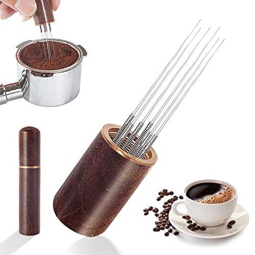 Mesen WDT Tool, Kaffee Tamper, Espresso Nadel mit 6 Feinen Nadeln 0.4 mm, Edelstahl NadelEspresso Nadel Coffee Distributor Tamper, Espresso Kaffeerührer, Kaffee Nadel Distributor, Kaffee Zubehör von Mesen