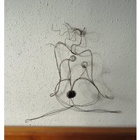 Distance Boyfriend Beziehung Geschenk Soulmate Frau Metall Draht Skulptur Abstrakt Kunst Valentinstag Jahrestag Wandbehang von MeshAndClayArt