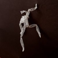 Mann Kletterwand Skulptur Metall Draht Mesh Art Boyfriend Geschenk Motivation Körper Silber 3D von MeshAndClayArt