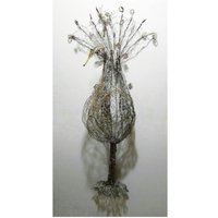 Pfau Dekor Vogel Wandkunst Großes Metall Wandbehang Draht Mesh Skulptur Boho Wohnzimmer Handgemacht Jahrestag Geschenk von MeshAndClayArt