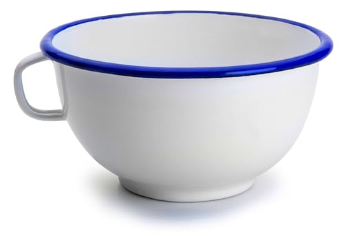 Schüssel mit vertikalem Griff, weiß, Ø 14 cm, Keramikmaterial, ideal zum Servieren von Salaten oder Snacks | Entworfen für: den täglichen Gebrauch in Küche und Esszimmer # von MeshUmi