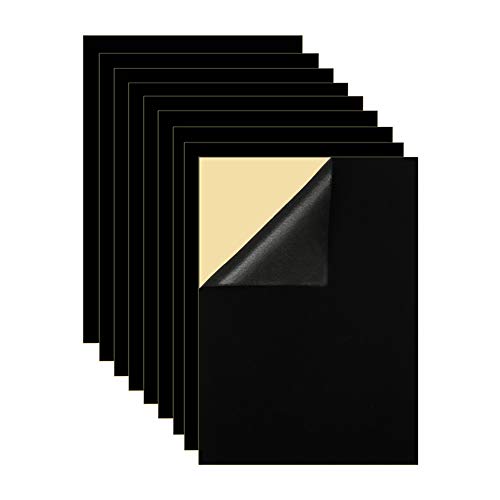 Mesheshe Filz zum Abziehen und Aufkleben, für Bastelarbeiten, Selbstklebende Stoffeinlagen für Schubladen und Boxen, A4-Größe (21,1 x 30 cm), Schwarz, 10 Stück von Mesheshe