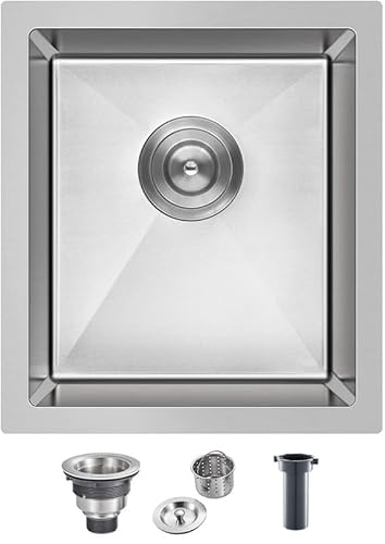 Einzelschüssel Küchenspüle Spülbecken Edelstahl Eckig 33 x 38 cm SUS304 Unterbau Edelstahl Küchenspüle von Mesida