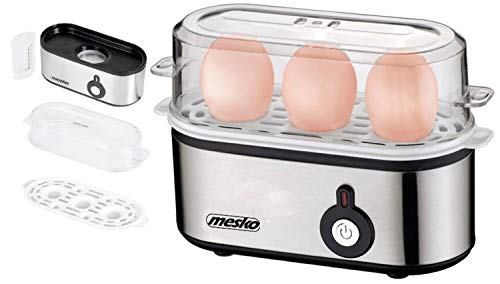 Elektrischer Eierkocher 3 Eier | 3500 Watt | Für 1-3 Eier | Automatische Abschaltung mit Signal | Eier Kocher | Egg Cooker | Edelstahlheizplatte | Elektronischer Eierkocher… von Mesko