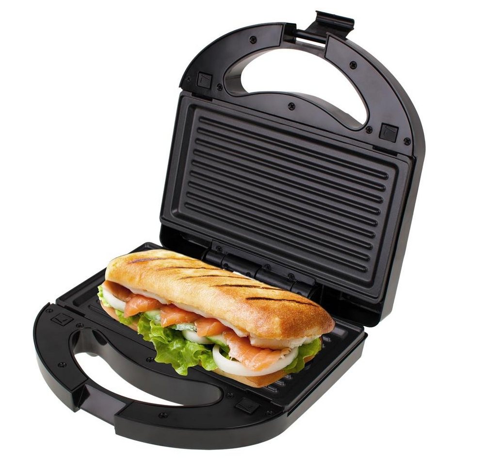 Mesko Kontaktgrill MS 3045, 1000 W, Sandwichmaker, Waffeleisen, Elektrogrill, Toastautomat, Sandwich-Toaster, Paninigrill, Heizplatten, Kochplatten, Grill, Fleisch, schwarz von Mesko