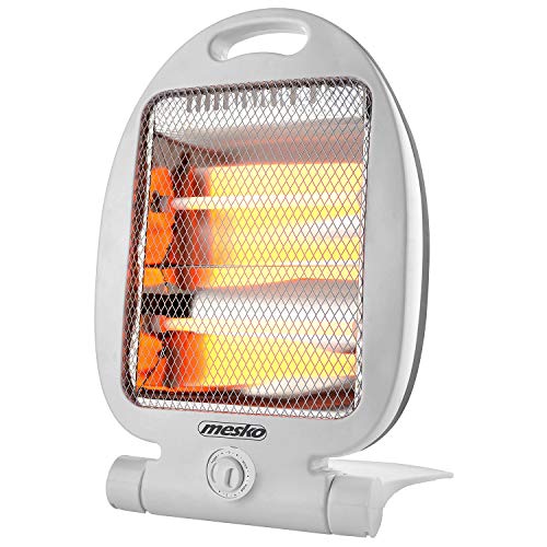 Mesko MS7710 Quarz Heizstrahler, Infrarotheizer 2 Heizstufen Niedrigem Verbrauch, Strahlungsheizung Infrarot 2 Halogenstrahler Lampe, Umkippschutz, Tragbare, 400 / 800W von Mesko