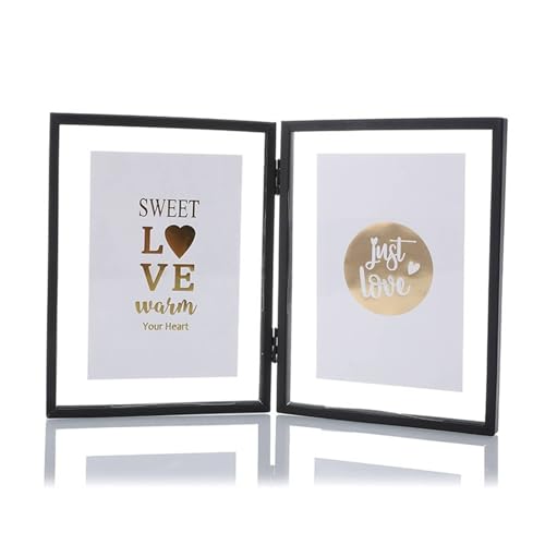 Mesnt 10x10cm Fotorahmen Glas Quadrat Klappbar mit doppelter Öffnung Bilderrahmen für Fotos, Bilder, Poster, zum Aufstellen, Schwarz Mesnt 10x10cm Fotorahmen Glas Quadrat Klappbar mit doppelter Öffnung Bilderrahmen für Fotos, Bilder, Poster, zum Aufstellen, Schwarz von Mesnt