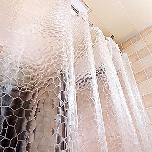Mesnt Duschvorhang 180x200, 100% Eva-Material Transparent Wasserdicht Anti Schimmel Badvorhang mit 12 Duschvorhangringe Hohe Qualität, Stil 1 von Mesnt