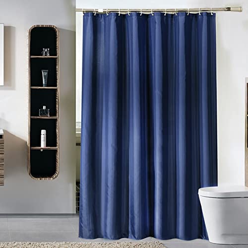Mesnt Duschvorhang Anti Schimmel Waschbar, Polyester Einfarbig dunkelblau Badezimmer Textil Vorhang Anti Schimmel, Dunkelblau, 180x200cm von Mesnt