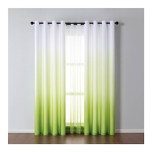 Mesnt Fenster Verdunkelung, Polyester Gradient Raum Verdunkelung Blackout Vorhang, Grün, H160 x B86 cm von Mesnt