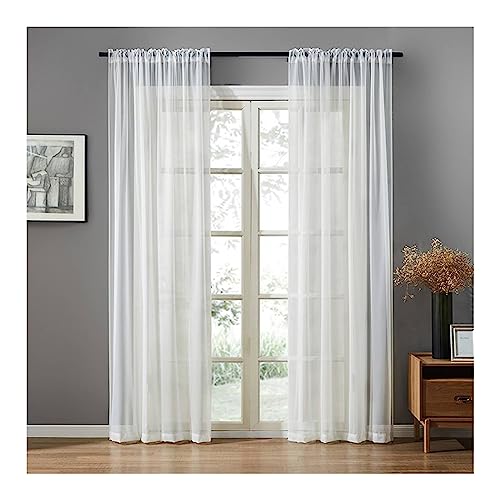Mesnt Halbtransparente Gardinen, Polyester Halbtransparenter Voile Vorhang für Schlafzimmer, Beige Weiß, H183 x B102 cm Mesnt Halbtransparente Gardinen, Polyester Halbtransparenter Voile Vorhang für Schlafzimmer, Beige Weiß, H183 x B102 cm von Mesnt