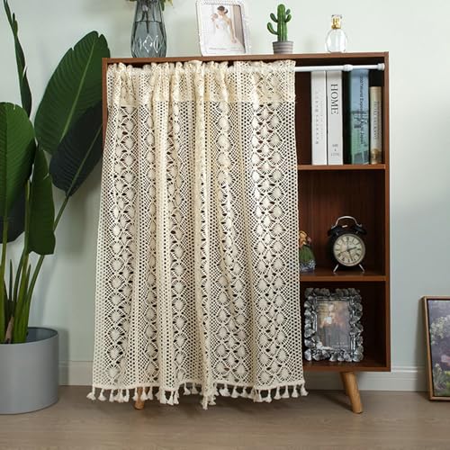 Mesnt Kurzstores Gardinen Vorhänge, Beige Vintage Häkeln mit Blumenmuster Kurzstore für Küche Wohnzimmer, Stil 1, Polyester Baumwolle, B200 x H90 cm Mesnt Kurzstores Gardinen Vorhänge, Beige Vintage Häkeln mit Blumenmuster Kurzstore für Küche Wohnzimmer, Stil 1, Polyester Baumwolle, B200 x H90 cm von Mesnt
