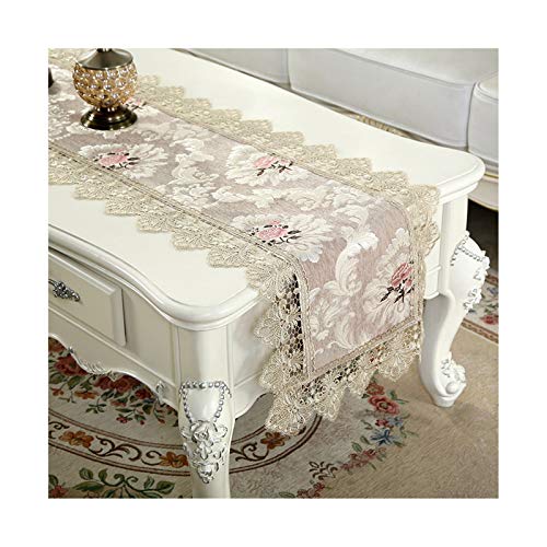 Mesnt Party Tischläufer, Kaffee Blumenmuster mit hohlen Stickereirändern Tischläufer aus Spitze für Buffetpartys und Hochzeiten, 40 x 180 cm Mesnt Party Tischläufer, Kaffee Blumenmuster mit hohlen Stickereirändern Tischläufer aus Spitze für Buffetpartys und Hochzeiten, 40 x 180 cm von Mesnt