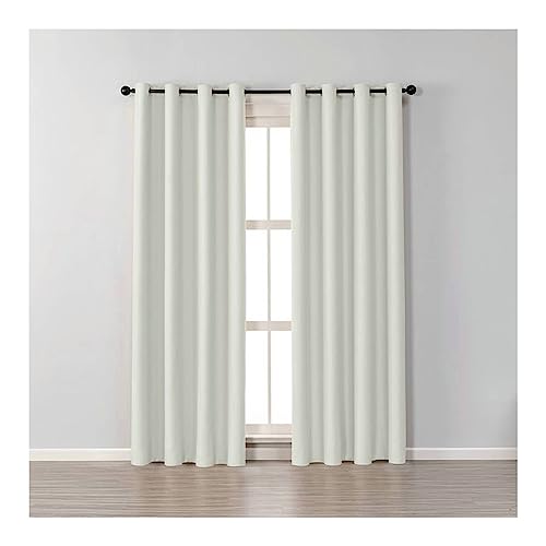 Mesnt Verdunkelungs-Vorhang Gardine mit Ösen, Baumwolle Thermisch isolierter Raumverdunkelungsvorhang, Weiß, H229 x B107 cm Mesnt Verdunkelungs-Vorhang Gardine mit Ösen, Baumwolle Thermisch isolierter Raumverdunkelungsvorhang, Weiß, H229 x B107 cm von Mesnt