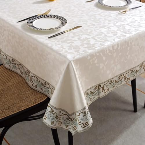 Tischdecke Landhausstil Vintage, Beige Weiß Tischdecke mit Blumenmuster für Küche und Esszimmer, mit gestickten Blumenrändern | 80x120cm Tischdecke Landhausstil Vintage, Beige Weiß Tischdecke mit Blumenmuster für Küche und Esszimmer, mit gestickten Blumenrändern | 80x120cm von Mesnt