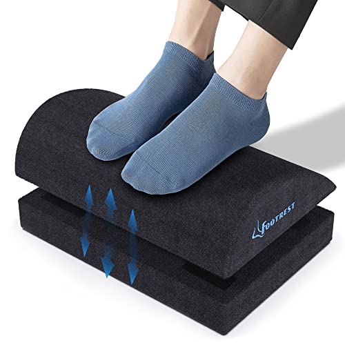 Verstellbare Fußstütze unter dem Schreibtisch, Ergonomische Fußstützenkissen mit Magischem Klebeband für Optionale Höhe, Memory Foam und Rutschfeste Unterseite für Zuhause, Büro, Flugzeug, Reisen von Mesqool