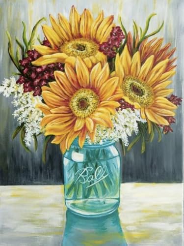 Mesribandy 5D-Diamant-Malerei-Set für Erwachsene Vollbohr-Diamant-Malerei-Set für Anfänger DIY-Kristall-Bildkunst Vase 50x70 cm von Mesribandy