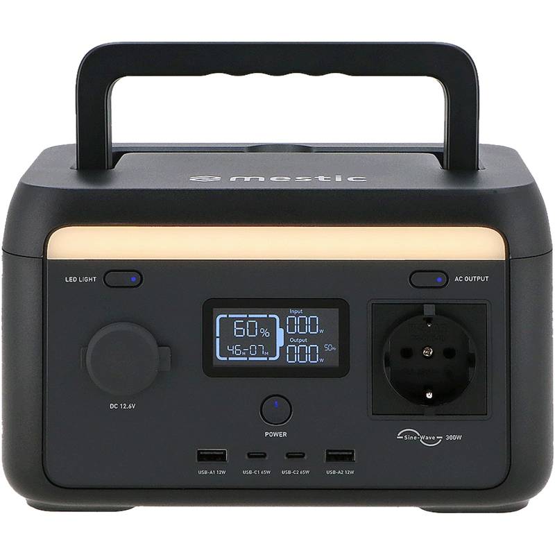 MESTIC Tragbare Powerstation MPS-300 Camping Solar Generator LiFePO4 300W 204Wh von Mestic