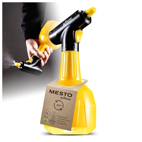 Mesto e.flow e.FLOWER 1 Akku-Handzerstäuber 1L | Akku Sprühflasche 360° | Garten | Pumpsprüher für Pflanzen | Zerstäuber | Pflanzensprüher | Verstellbare Düse von Mesto