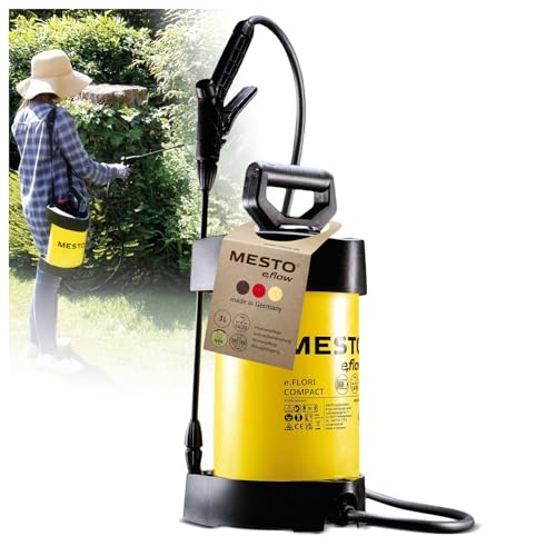 Mesto e.flow e.Flori COMPACT Akku-Drucksprühgerät 3L | Akku Drucksprüher 1,4 bar | Akku Sprühgerät | Pumpsprühflasche Haus & Garten | Drucksprüher elektrisch | Pflanzensprüher | Gartenspritze & Unkrau von Mesto