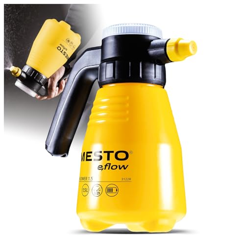 Mesto e.flow e.Flower 1.5 Akku-Drucksprüher 1,5L | Akku Sprühflasche 360° | Drucksprühflasche Garten | Sprühflasche Pflanzen | Pflanzensprüher | Verstellbare Düse | Digitale Akkuanzeige von Mesto