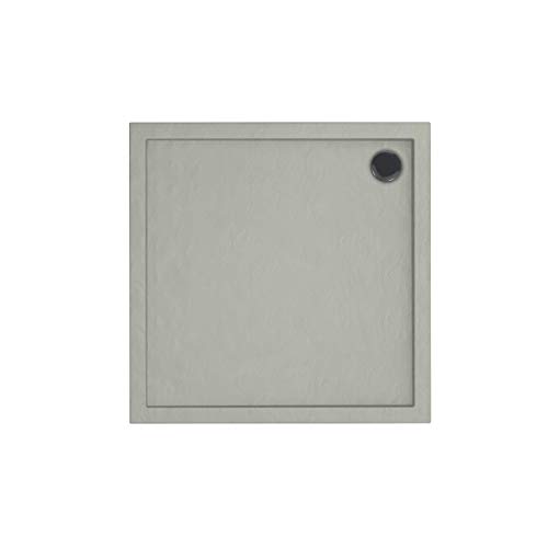 Sellon24® Duschtasse Steinoptik Quadrat Rechteck Viertelkreis Duschwanne Cement Stone Stein-Effekt (90x90x4,5) von Mestrii