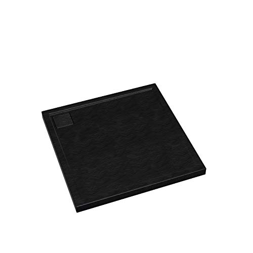 Sellon24® Duschwanne Duschtasse Schwarz Flach Duschplatte Duschboard Duschbecken Atira (80x80x5) von Mestrii