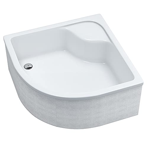 Sellon24® Duschwanne mit Träger Weiß Stabil Glatt Dusche Styroporträger EPS Duschkabine Duschtasse Acryl Quadrat R55 Befliesbar Tief (80x80x41 R55) von Mestrii