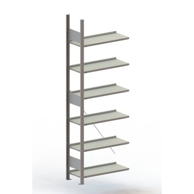Büro-Anbauregal Compact S3 2200 x 750 x 300 vzk, 6 Böden ohne Abdeckboden von Meta