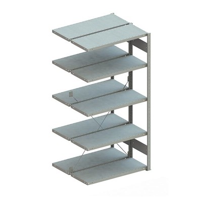 Doppel-Anbauregal CLIP 150 2000 x 1000 x 400 RAL 7035 kpl. mit 2 x 5 Böden von Meta