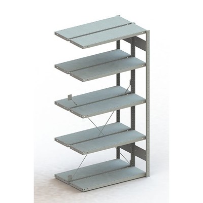 Doppel-Anbauregal CLIP 230 S3 2000 x 1000 x 300 RAL 7035 kpl. mit 2 x 5 Böden von Meta