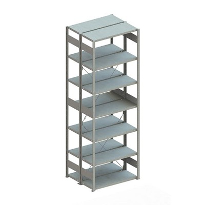 Doppel-Grundregal CLIP 150 3000 x 1000 x 400 RAL 7035 kpl. mit 2 x 7 Böden Doppel-Grundregal CLIP 150 3000 x 1000 x 400 RAL 7035 kpl. mit 2 x 7 Böden von Meta