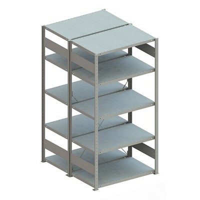 Doppel-Grundregal CLIP 230 2000 x 1000 x 600 RAL 7035 kpl. mit 2 x 5 Böden Doppel-Grundregal CLIP 230 2000 x 1000 x 600 RAL 7035 kpl. mit 2 x 5 Böden von Meta