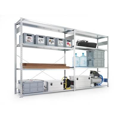 Grundregal CLIP 200 S3 2500 x 1500 x 600 RAL 7035 kpl. mit 5 Böden von Meta