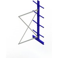 Meta Kragarmregal Anbau IPE120 doppelseitig 2500 x 1300 x 800 mm Enzianblau + 8 Armen je Ständer von META