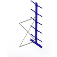 Meta Kragarmregal Anbau IPE120 doppelseitig 3000 x 1300 x 1000 mm Enzianblau + 10 Armen je Ständer von META