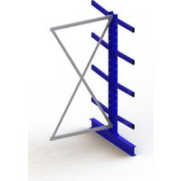 Meta Kragarmregal Anbau IPE140 doppelseitig 2000 x 1000 x 1000 mm Enzianblau + 8 Armen je Ständer von META