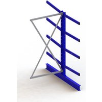 Meta Kragarmregal Anbau IPE140 doppelseitig 2000 x 1000 x 1600 mm Enzianblau + 8 Armen je Ständer von META