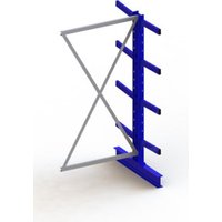 Meta Kragarmregal Anbau IPE140 doppelseitig 2000 x 1000 x 800 mm Enzianblau + 8 Armen je Ständer von META